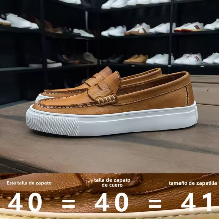 Cuero lavado al agua, primera capa de cuero de vaca, zapatos de hombre hechos a mano, estilo vintage. - 1