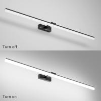 Lámpara LED de 32W Lámpara de espejo Aplique Blanco Frio 6000K Luz natural para Espejo Muebles de Maquillaje Aparato Montado en la Pared, Negro, 120CM - details 2