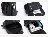 Mochila para hombre, 15 pulgadas, lona y cuero impermeable, antirrobo mochila para ordenador grande, mochila escolar, viaje, Lycee Trabajo - details 7