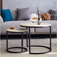 Conjunto de Mesa de Centro Redondo de Madera Tables de Café y Té-Claro - details 19