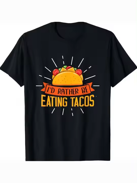 Preferiría estar comiendo tacos - Camiseta Taco Regalo para papá Manga corta con cuello redondo suave y cómoda - 230 g - 1