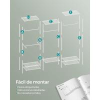 Armario de Ropa de Metal Duradero Estantes Ajustables, Barras para Colgar y Ganchos, Perchero Separable, Negro Tinta LGR431B01 - details 18