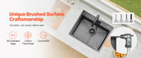 SucceBuy Fregadero de cocina Topmount, lavabo empotrado de un solo cuenco, acero inoxidable - details 1