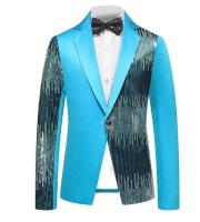 Blazer de lentejuelas con estilo para hombre, Chaqueta de traje ajustada, abrigo - details 7