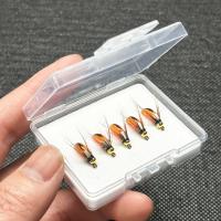 5/10 Uds moscas húmedas cebo pesca con mosca para lubina trucha Lucio salmón cabeza de latón Caddis Ninfa cebo de pesca hecho a mano señuelo de pesca de insectos artificiales - details 14