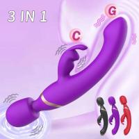 Leten-vibrador de 10 modos para mujer, consolador vaginal, masturbación femenina 3 en 1, vibradores de punto G de conejo, palo de masaje de clítoris potente, Juguetes sexuales para - details 0