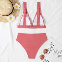 Conjunto de Bikini de Cintura Alta de V-Neck Sexy Traje de Baño de Push Up Negro para Mujeres - details 13