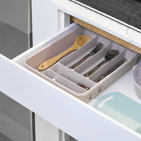 Porta Cubiertos Plástico 6 Compartimentos Gris, Cocina, Organizador Bandeja Porta Cubiertos - Plastic Forte - details 0