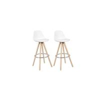Taburetes de Bar de Madera Maciza Altos Sillas de Cocina de Estilo Cuero Falso Paquete de 2 - details 7