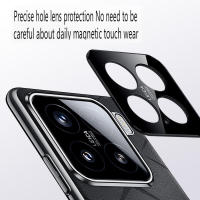 Funda protectora de lente de cámara de cuero vegano de lujo para Xiaomi 15 Pro 15, cubierta de teléfono con parachoques de PC plateada - details 2