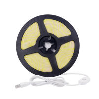 Tira de luz LED COB 5V XUNATA con cable USB 5mm 320Led/m regulable flexible para iluminación lineal en blanco natural rojo verde azul - details 1