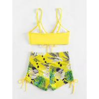 2025 Bikini traje de baño con cordón mujeres pantalones cortos de cintura alta traje de baño femenino acolchado traje de baño natación ropa de playa verano - details 63