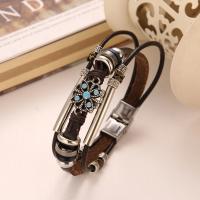 pulseras y brazaletes de flores Vintage, pulsera bohemia de cuero de múltiples capas 2019 para mujer y hombre, regalos de joyería Punk para mujer - details 5
