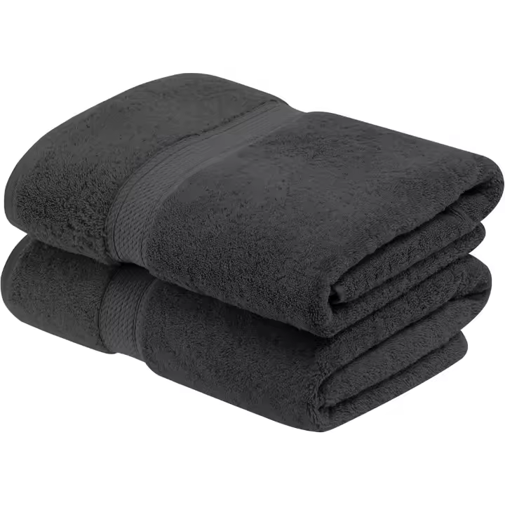 140l. x 76an. Juego de Toallas de baño de algodón de 900 g/m2, Color carbón, 2 Piezas - 1