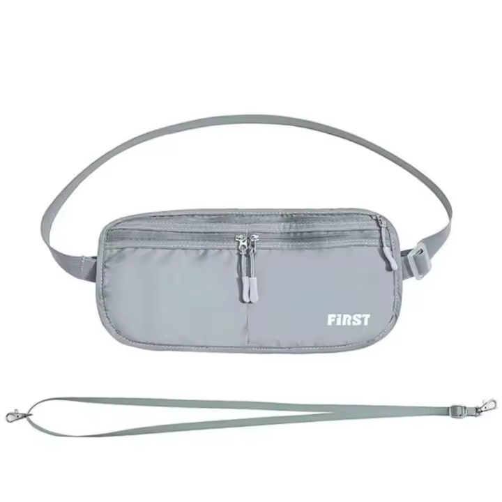 Riñonera deportiva Invisible ligera para hombre, bolsa con cinturón de gran capacidad con cremallera, billetera de seguridad antirrobo transpirable para correr - 1