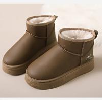 Zapatos de algodón para mujer, botas de nieve, zapatos informales, zapatos de alta calidad con terciopelo, botas cortas cálidas, botas desnudas de suela gruesa de un solo paso, novedad de 2024 - details 23