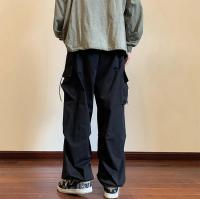 Pantalones Casuales de Primavera 2025 Cintura Elástica, Color Sólido, Múltiples Bolsillos, Estilo Suelto para Hombres y Mujeres - details 8