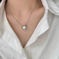 Colgante de Corazón de Metal Cadena de Hueso de Serpiente Collar de Clavícula Joyería de Fiesta - details 11