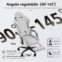 Silla Gaming Ergonómica Tejido de Alta Tecnología Silla de Oficina con Reposapiés Negro - details 10