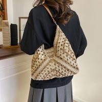 Bolso de Playa Tejido de Moda Diseño Liso, Cierre Magnético, Bolso de Hombro Grande para Mujeres - details 3