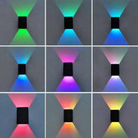 Lámpara de pared LED Telecontrol, lámpara de pared interior moderna de 3W, luces coloridas de montaje en pared para sala de estar, pasillo y dormitorio - details 2
