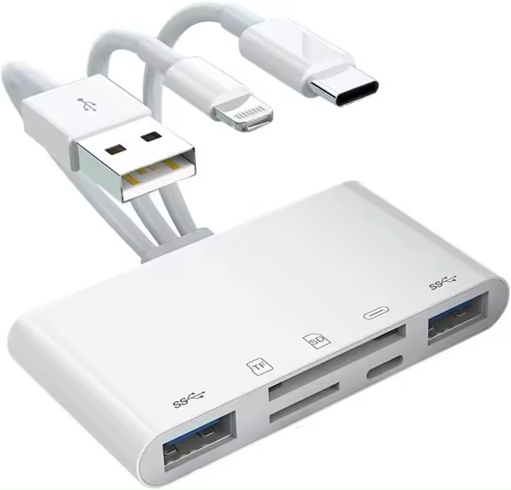 Adaptador multimemoria de cámara USB OTG, Kit de lector de tarjeta TF micro-sd, convertidor para Iphone, Ipad, Apple 13 - 1