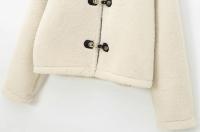 Chaqueta de Piel Sintética Cálida para Mujer Manga Larga, Tiro Delantero, Moda de Abrigos - details 3