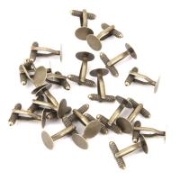 20 Pieces Blank Cufflinks, Round Flat Base Pad, 12mm Findings, Bronze