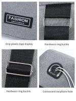 Bolso de pecho para hombre, bandolera de un solo hombro, informal, a la moda, Color sólido - details 19