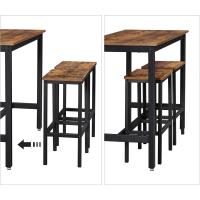 Conjunto de Comedor de Estilo Rústico Marrón Taburetes de Barra, Mesa de Desayuno, Sillas - details 5
