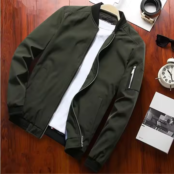 Chaqueta Bomber Delgada de Moda para Hombres Ajuste Perfecto para Tallas 6XL - 1