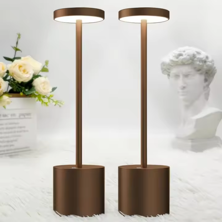 Lampara Escritorio LED Recargable, 5000mAh Lamparas de Mesa Sin Cable con Bateria, Lámpara Inalambrica Portatil Recargables, Para Exterior, Mesita Noche, Jardin, Salon, Sobremesa, Restaurante - 1