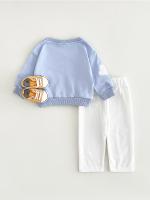 Conjunto de dos piezas de suéter con parche de nube para niños y niñas recién nacidos versión coreana de pantalones casuales de manga larga de otoño para bebés - details 7