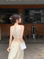 Vestido de Suspensor de Cuello Diseño de Verano para Mujeres Cintura Recortada, Adelgazante - details 4