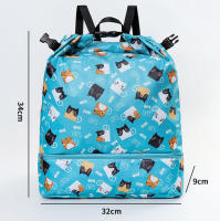 Mochila Deportiva Portátil para Niños y Niñas Impermeable con Separación Húmeda y Seca Material Exterior de Poliéster y PVC Diseño de Playa de Dibujos Animados - details 2