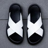 Sandalias informales de cuero suave para hombre, zapatillas de playa transpirables para Hotel, chanclas clásicas de cuero, zapatos cómodos de moda para exteriores, verano - details 1