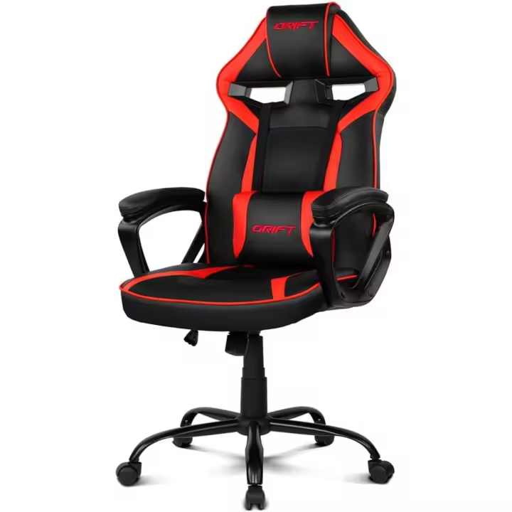 DR50 - Silla Gaming Profesional, Polipiel, reposabrazos Acolchados, pistón Clase 4, Asiento basculante, Altura Regulable, cojín Lumbar, Color Negro - 1