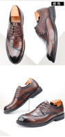 Cuero estilo británico casual suela blanda en relieve zapatos de hombre de cercanía - details 8