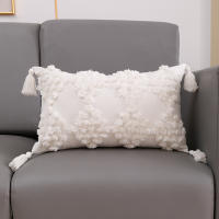 ANUMEI-funda de cojín bohemia de 45x45cm, 30x50cm, Beige, decorativa, cuadrada, de macramé - details 14