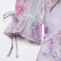Elegante Vestido A-Línea Suelto con Manga Abullonada Cuello en V Material de Poliéster - details 9