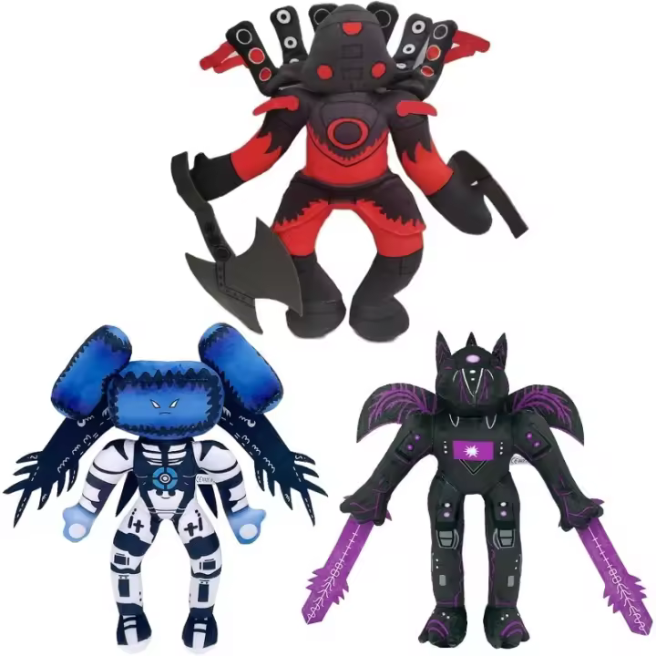 Juguetes de peluche para el baño, peluche de hombre de TV azul, peluches de jefe de Inferno Speakerman, para fanáticos y amigos, regalos de muñecas de animales bellamente rellenos, 3 piezas - 1