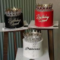 Hermosa corona de decoración grande de cristal para decoraciones de pastel de fiesta de cumpleaños de Gril - details 1