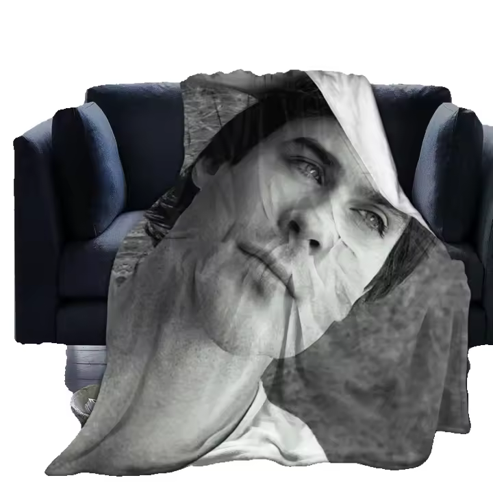 Manta de Felpa Ian Somerhalder Vampiro Damon Salvatore Manta de Terciopelo Súper Suave y Ligera para Cama Uso para Todas las Estaciones Producto Recomendado para Casa Viaje Camping - 1