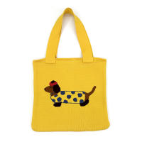 Bolso de mano tejido con perro salchicha, bolso de hombro - details 2