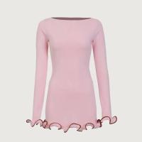 Mini Vestido de punto para mujer, suéter delgado de Color de contraste de hongos, ropa de fiesta femenina - details 2