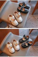 Zapatos pequeños de cuero para niña, zapatillas planas con lazo, de princesa, cómodas, para caminar, para primavera, 2024 - details 3