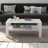Mesa de sofá con estante, mesa de centro, mesa central, madera ecológica, diseño moderno, medidas: 100 x 60 cm - details 22