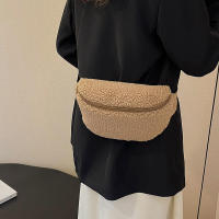 Cintura de felpa de invierno para mujer, bolso de cinturón para teléfono de estilo de diseñador de hombro informal Unisex - details 4