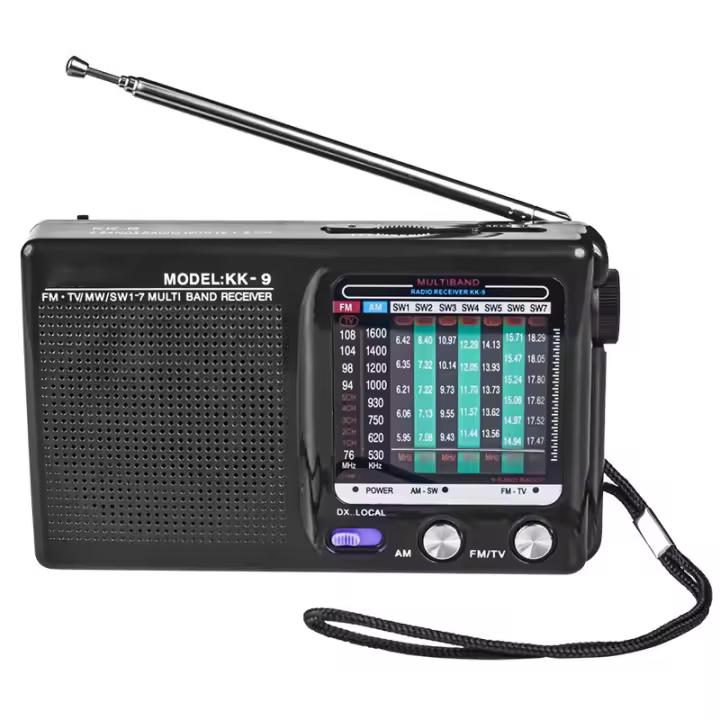 Radio portátil AM/FM/SW para uso en interiores, exteriores y de emergencia, con altavoz y conector para auriculares, color negro - 1