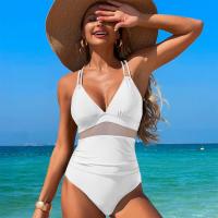 Monokini de Malla Transparente para Mujer Traje de Baño de Verano con Cuello en V - details 3